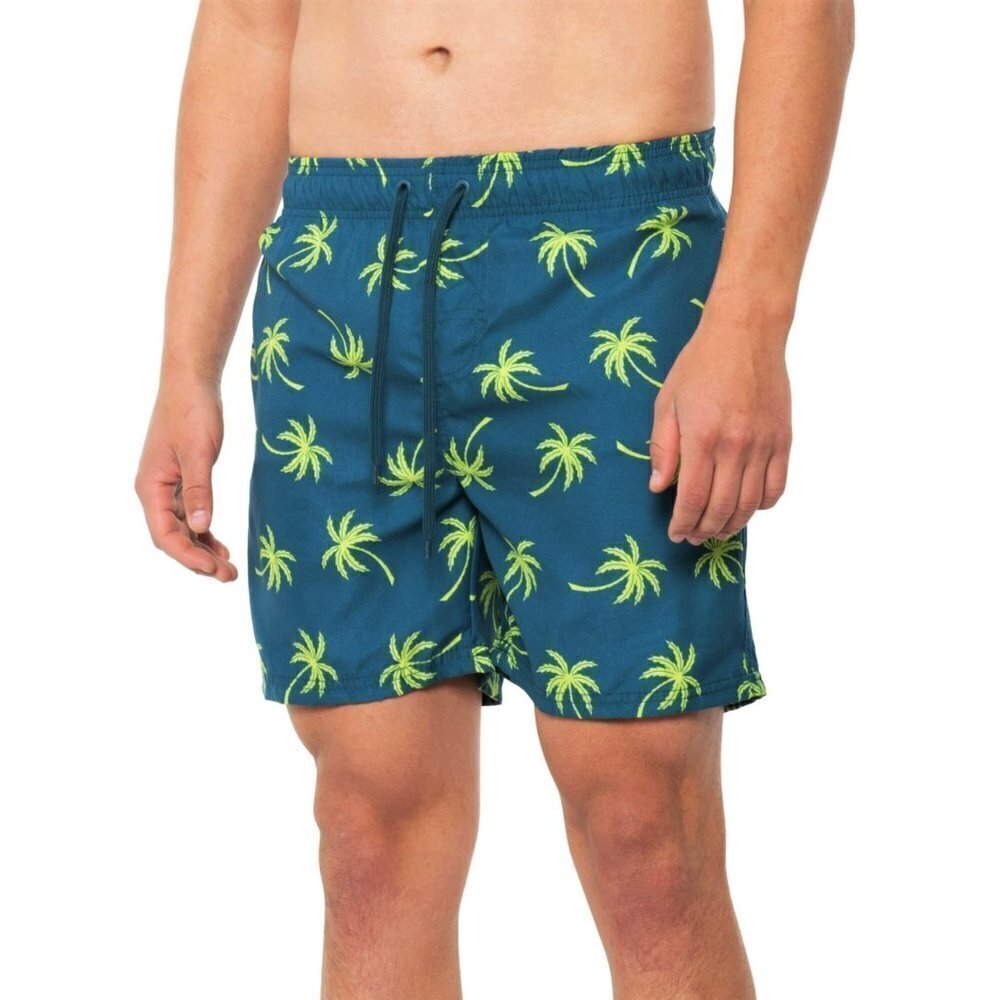 NWT BURNSIDE APPAREL Volley Beach Shorts Palm Print Swim Trunks